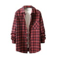 thumbnail image 2 of Xysaqa Men's Casual Long-Sleeve Plaid Shirts Comfy Cotton Shirt Pocket Buttons Down Loose Regular Fit T-Shirts for Men and Teen Boys M-3XL, 2 of 3