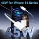 thumbnail image 2 of Cargador de teléfono Ubearkk, 45 W, rápido, USB C, cable de 3 m, 110-240 V, 2 of 7