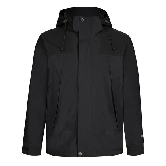 FEOYA Mens Waterproof Raincoat Lightweight Windproof Rain Coat Male Cycling Hooded Jacket Outdoor Raincoat for Cycling Running Hiking Bike Golf L Black