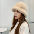 thumbnail image 2 of ievspot Women Winter Bucket Hat Fuzzy Plush Short Brim Dome Windproof Warmth Sun Protection Fisherman Cap Outdoor Travel Headwear, 2 of 7
