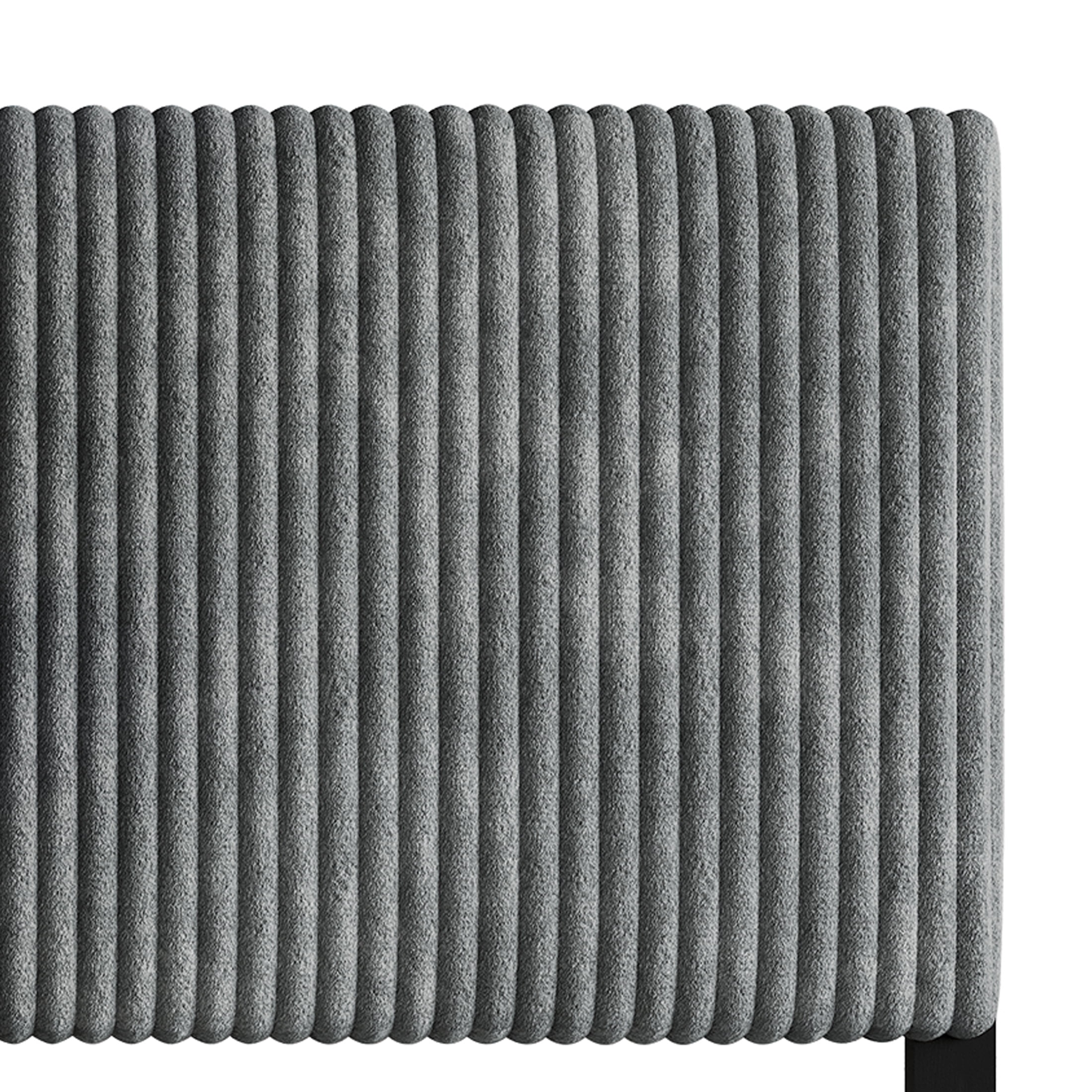 Castle Place Cozy Corduroy Velvet Upholstered King Headboard, Grey