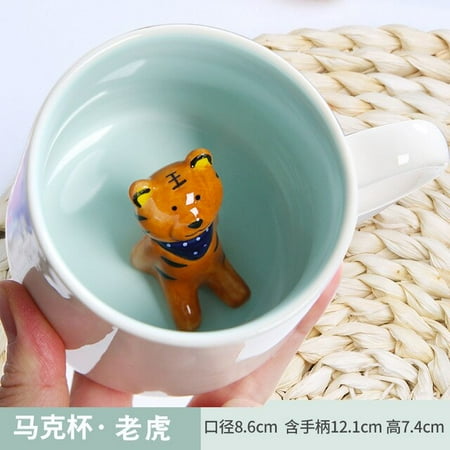 

3D Cute Animals Ceramic Coffee Cups with Handle Cow Panda Frog Teacup Juice Milk Tea Mugs Cup Drinkware Gift for Girlfriend Kids