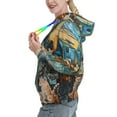 thumbnail image 2 of Lsque Whimsical Cats Night Cafe Pattern Casual Women's Hoodie,Hooded Sweatshirt with Kangaroo Pocket,Pullover Hoodie with Eye-catching Drawstrings-Small, 2 of 7