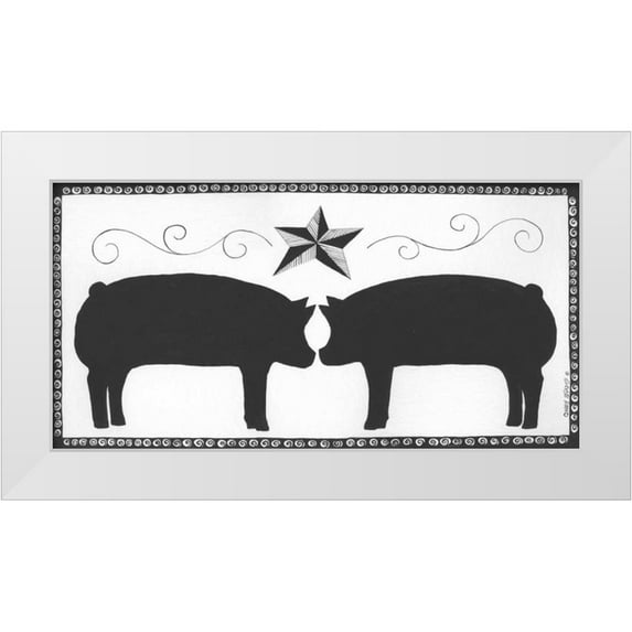 Shamp, Cindy 18x11 White Modern Wood Framed Museum Art Print Titled - Pigs