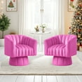 thumbnail image 4 of Korser 360° Swivel Accent Chair with Velvet Upholstered Swivel Barrel Chairs for Living Room, Bedroom,Rose Pink, 4 of 8