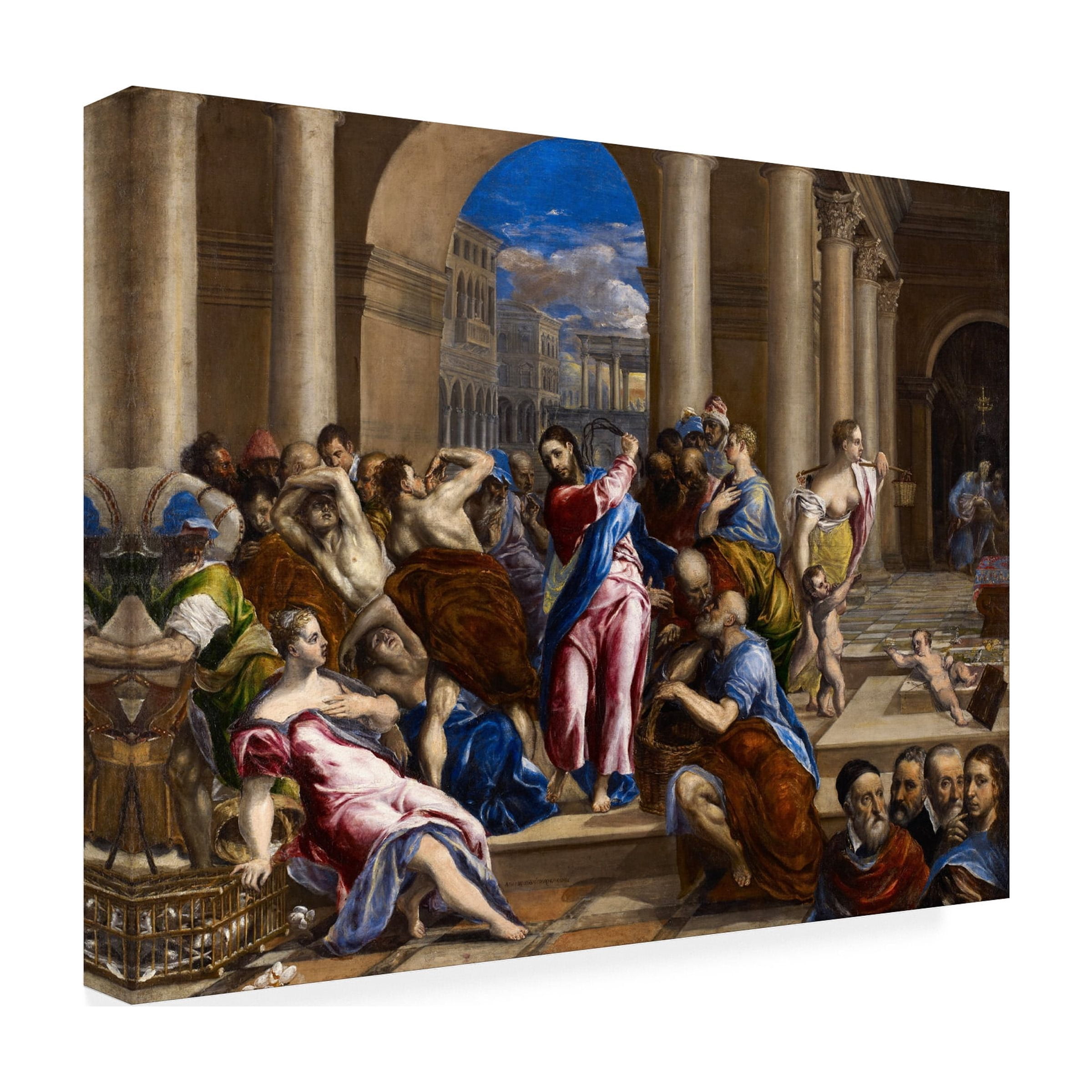 Trademark Fine Art El Greco Christ driving out the money changers from the temple Canvas Wall Art - 14x19