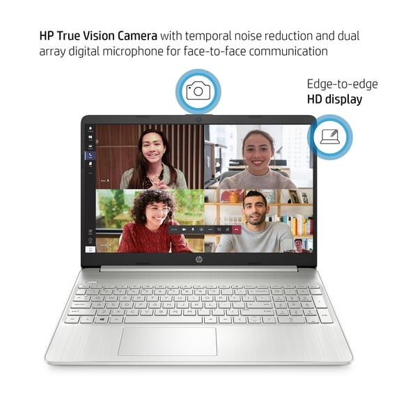 Restored HP 15.6" Laptop, Intel Core i3-1115G4, 8GB RAM, 256GB SSD, Natural Silver, Windows 11 Home in S mode
