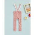 thumbnail image 2 of Cenuakty Infant Baby Girls Suspender Pantyhose, High Waist Lace Plain Rib Knitted Footed Leggings Tights, 2 of 8