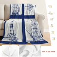 thumbnail image 5 of Nautical Navy Blanket Soft Cozy Warm Throw Blanket for Couch, Plush Fuzzy Flannel Fleece Blankets for Sofa, Blue Lighthouse Boat Compass Ocean Bed Blankets Lightweight Gifts for Women, 40"x50", 5 of 9