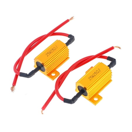 - Unique Bargains 2 Pcs 25 Ohm 25W Watt 5% Gold Tone Aluminum Housing Wire Wound Resistors