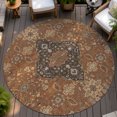 thumbnail image 6 of Addison Rugs Chantille Indoor/Outdoor Traditional Global Paprika Machine Washable Round Rug, 8' x 8', 6 of 7