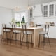thumbnail image 1 of Set of 4 moderno forrado bar stools-counter height con round seat back y footrest para kitchen island dining room o pub (gris), 1 of 7