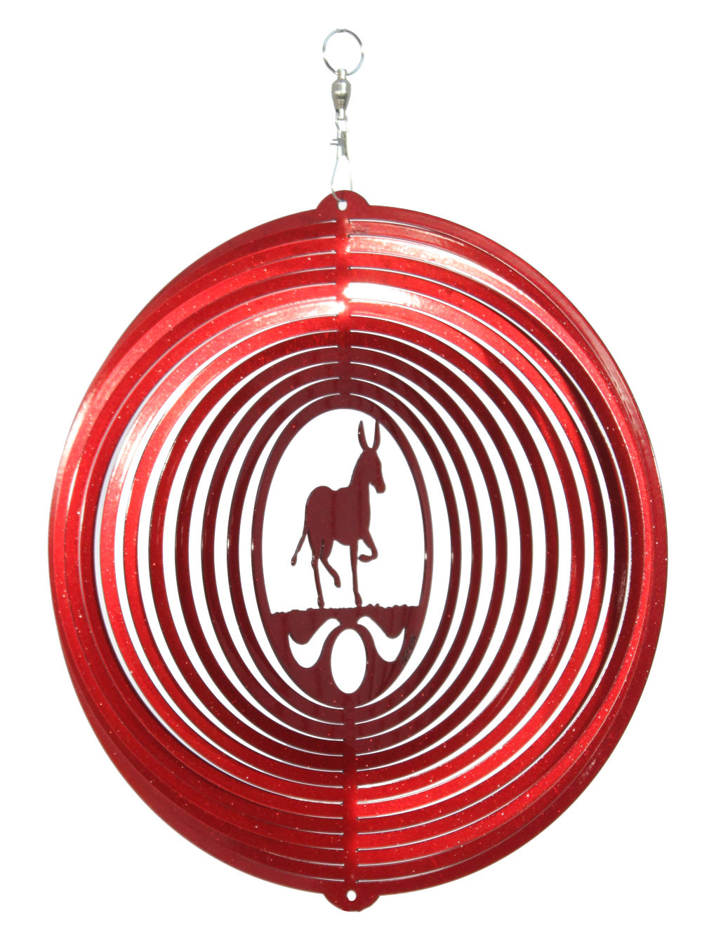 SWEN Products DONKEY MULE BURRO CIRCLE Swirly Metal Wind Spinner