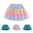 thumbnail image 4 of Akiihool Girls Skirts Girls Layered Rainbow Tutu Skirt Dance Dress Ruffle Tiered Clubwear (Multicolour,3-4 Years), 4 of 8