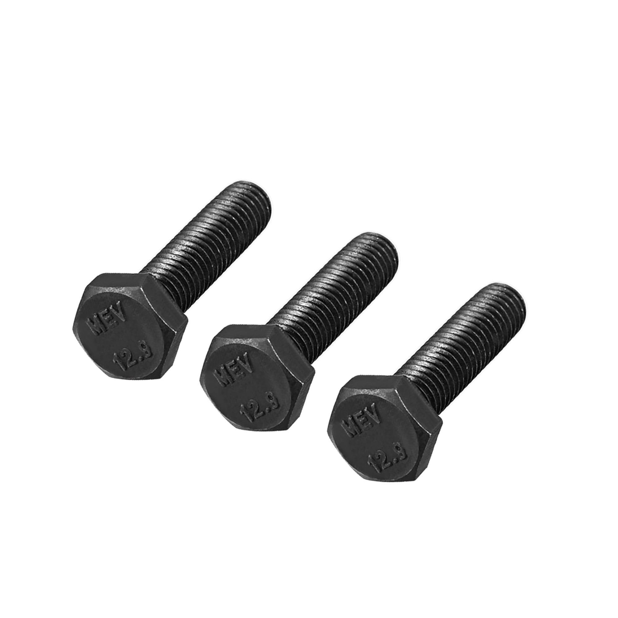 M6x20 mm Hex Bolts Left Hand Grade 12.9 Carbon Steel Black 3 Pack