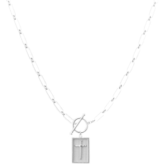 Cross Necklace Paperclip Chain – Gold Silver Nail Cross Pendant Waterproof Fade-Proof Unisex