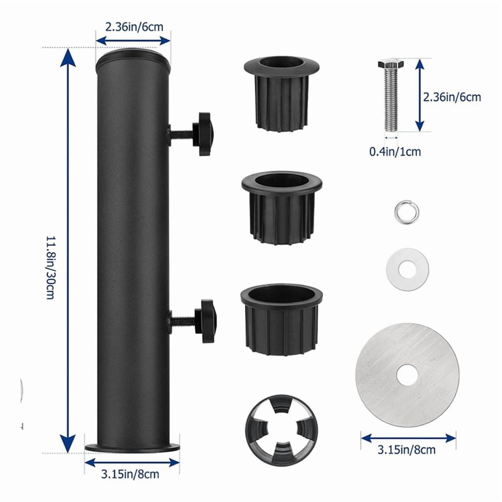 2X Umbrella Stand Tube Outdoor,Outside Stone Umbrella Tube Base,Table Umbrella Tube Bracket,DIY Umbrella Tube Mount