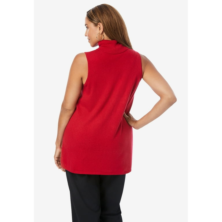 Plus size sleeveless turtleneck shell best sale