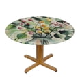 thumbnail image 3 of WYYP Flowers, Butterfly Round Tablecloth with Elastic Edge 100% Polyester Fiber Great for Home Kitchen/Parties/Holiday Dinner White, 3 of 8