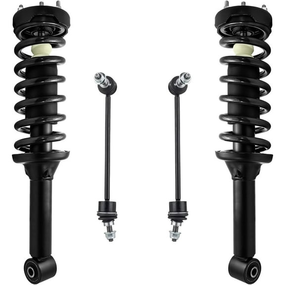 Detroit Axle - Front Struts Sway Bars Kit for 2005-2009 Land Rover LR3, 2 Struts with Coil Spring Assembly 2 Sway Bar Links 2006 2007 2008 Replacement Suspension Kit