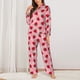 thumbnail image 2 of Balery Strawberry Conjunto de Pijama con Estampado para Mujer, Conjunto de Dos Piezas con Manga Larga, Ropa de Dormir Suave con Bolsillos, Pijamas Cómodos-Medium, 2 of 7
