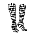 thumbnail image 3 of Naloa Black And White Diamonds High Stockings Women Thigh High Stockings Over Knee Long Stockings-One Size, 3 of 8