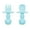 Blue, variant on Bumkins Baby Feeding Chewtensils, Training Fork and Spoon Set, Utensils Ages 6 Mos+ (Pink)