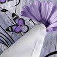 thumbnail image 6 of Rustic Farmhouse Floral Shower Curtain, Farm Boho Purple Daisy Flowers and Butterfly on Country Wooden Shower Curtain for Bathroom, Wildflower Curtain with 12PCS Hooks, 72x84IN White Black, 6 of 6