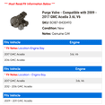 thumbnail image 2 of Purge Valve - Compatible with 2009 - 2017 GMC Acadia 3.6L V6 2010 2011 2012 2013 2014 2015 2016, 2 of 2