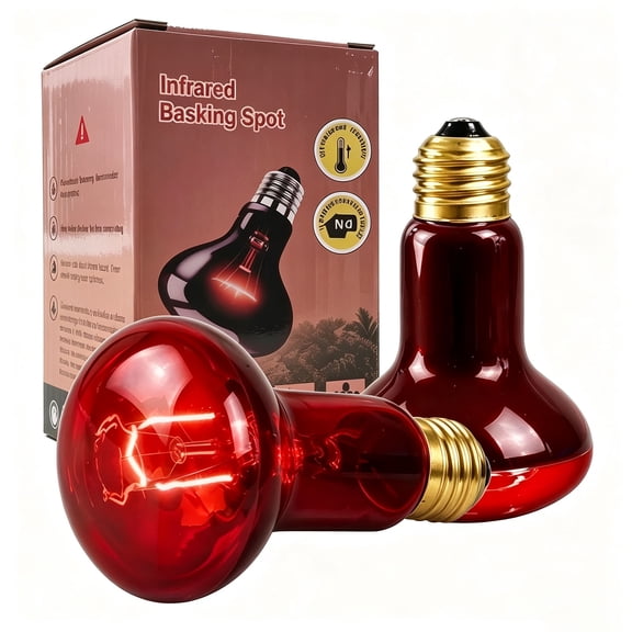 MQAAUP 4 Pack 50W Reptile Heat Lamp Bulbs, Red Light Infrared Basking Spot Light for Reptile, Lizard, Turtle, Snake, Bearded Dragon, Chicken