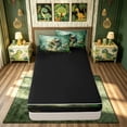 thumbnail image 4 of meiyoeat Dinosaur Animals Zipper Twin Comforter Sets with Fitted Sheet and 2 Pillowcases for Kids Boys, Jungle Scene Zipper Bedding Set for Bedroom, Green, Black ReversibleB, 4 of 6