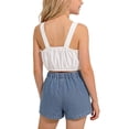 thumbnail image 4 of Amidoa Girls 2 Piece Outfits Summer Clothes Cute Tank Top Sleeveless Solid Color T-Shirt and Casual Shorts Kids Clothing Sets White Size 6, 4 of 9