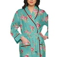 thumbnail image 4 of Moomaya Cotton Robe Women Long Printed Cotton Crossover Summer Bathrobes, 4 of 6