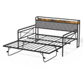 thumbnail image 2 of UBesGoo Metal Daybed Frame Full Size, Storage Upholstered Headboard with Charging Station, Daybed with Trundle for Living Room Bedroom Guest Room Gray, 2 of 8