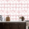 thumbnail image 2 of Pink Peel and Stick Wallpaper Pink Clown Faces Diamond Soft Watercolor Effect Spring Wall Mural 17.7in x 9.8ft Self Adhesive Removable Wall Paper Renter Friendly Wallpaper for Girls Bedroom Nursery, 2 of 8