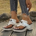 thumbnail image 4 of Narveanno Wedge Sandals Women Comfortable: Sandals for Women Dressy Summer Ankle Strap Open Toe Low Heel Platform Wedges Shoes, 4 of 8