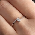 thumbnail image 6 of vylahjewellery Plated White Gold Solitaire Ring for Women Modern Twist Band Design Elegant Minimalist Promise or Fashion Jewelry Birthstone August Engagement Rings, 6 of 7