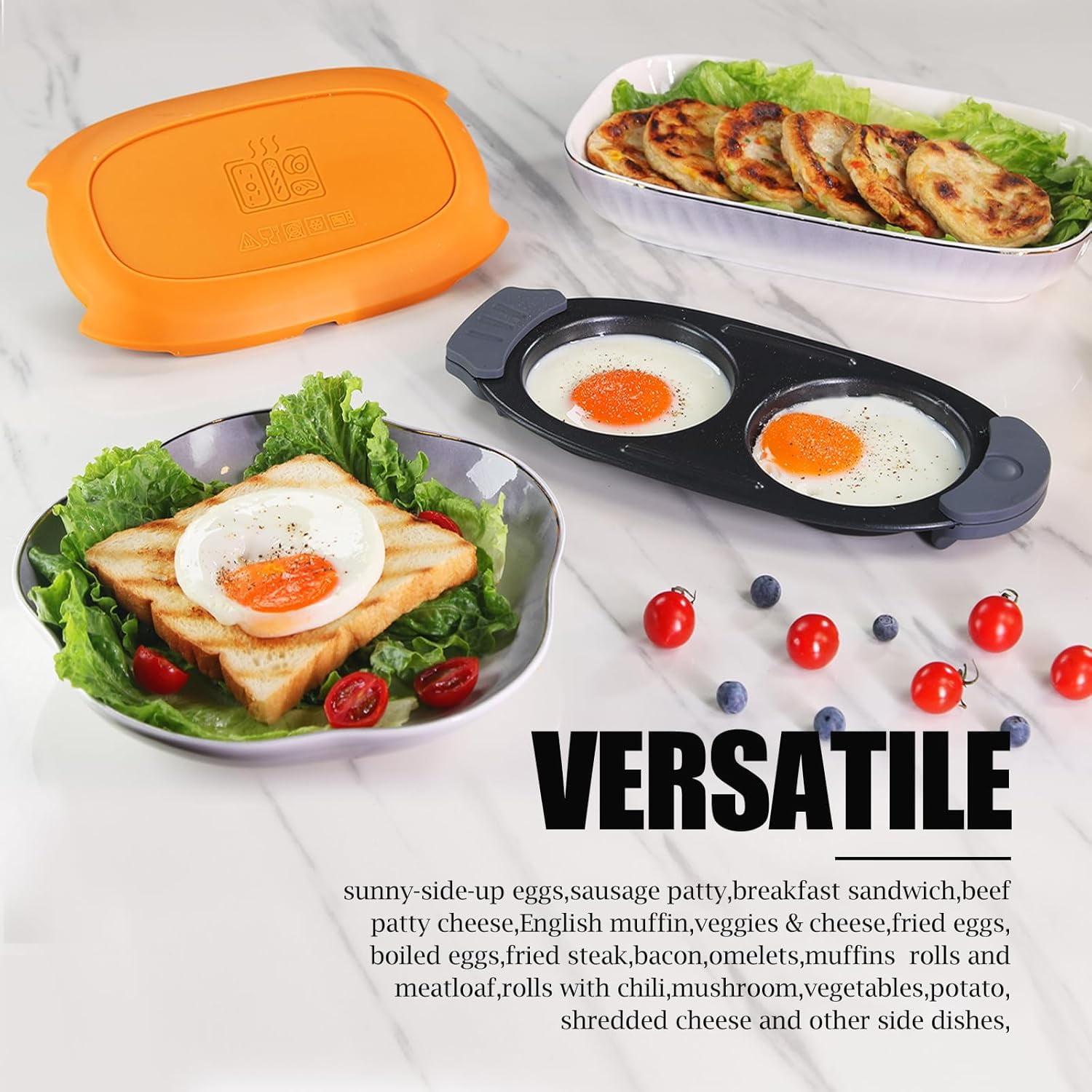 Rapid Microwave Egg Cooker & Waffle Maker Set - 90-Second Gourmet Breakfast Bundle for Dorms Travel Hotel Dishwasher Safe Non-Stick Space Saving Ultimate Gift
