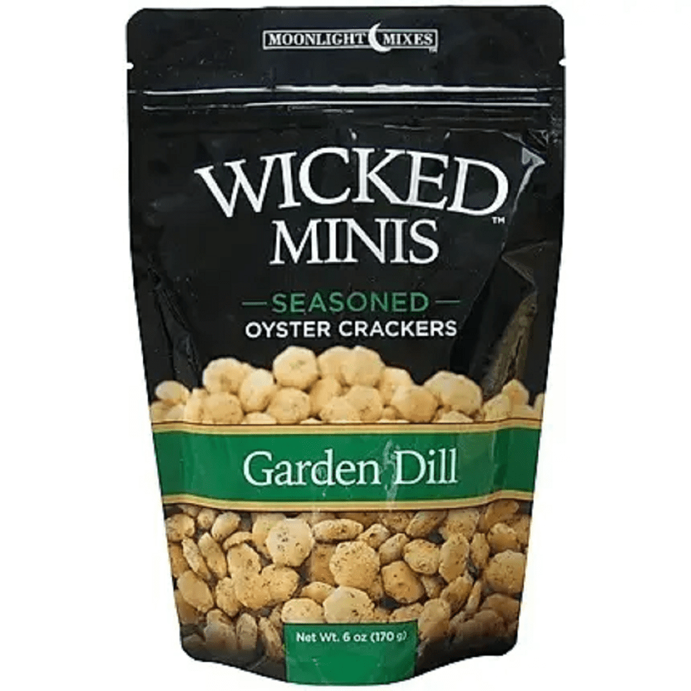 Wicked Minis Seasoned Oyster Crackers Garden Dill, 6oz (Pack of 6