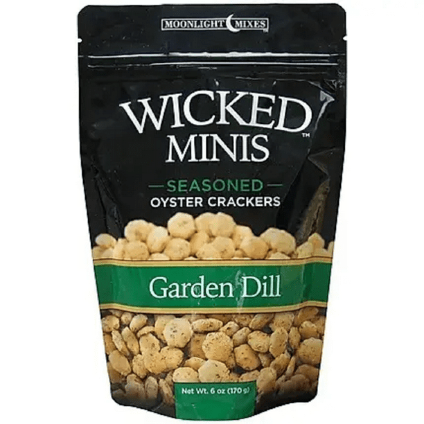 Wicked Minis Seasoned Oyster Crackers Garden Dill, 6oz (Pack of 6)