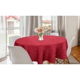 thumbnail image 1 of Abstract Round Tablecloth, Contemporary Design of Horizontally Arranged Monotone Straight Drops, Circle Table Cloth Cover for Dining Room Kitchen Decor, 60", Dark Pink and White, by Ambesonne, 1 of 1