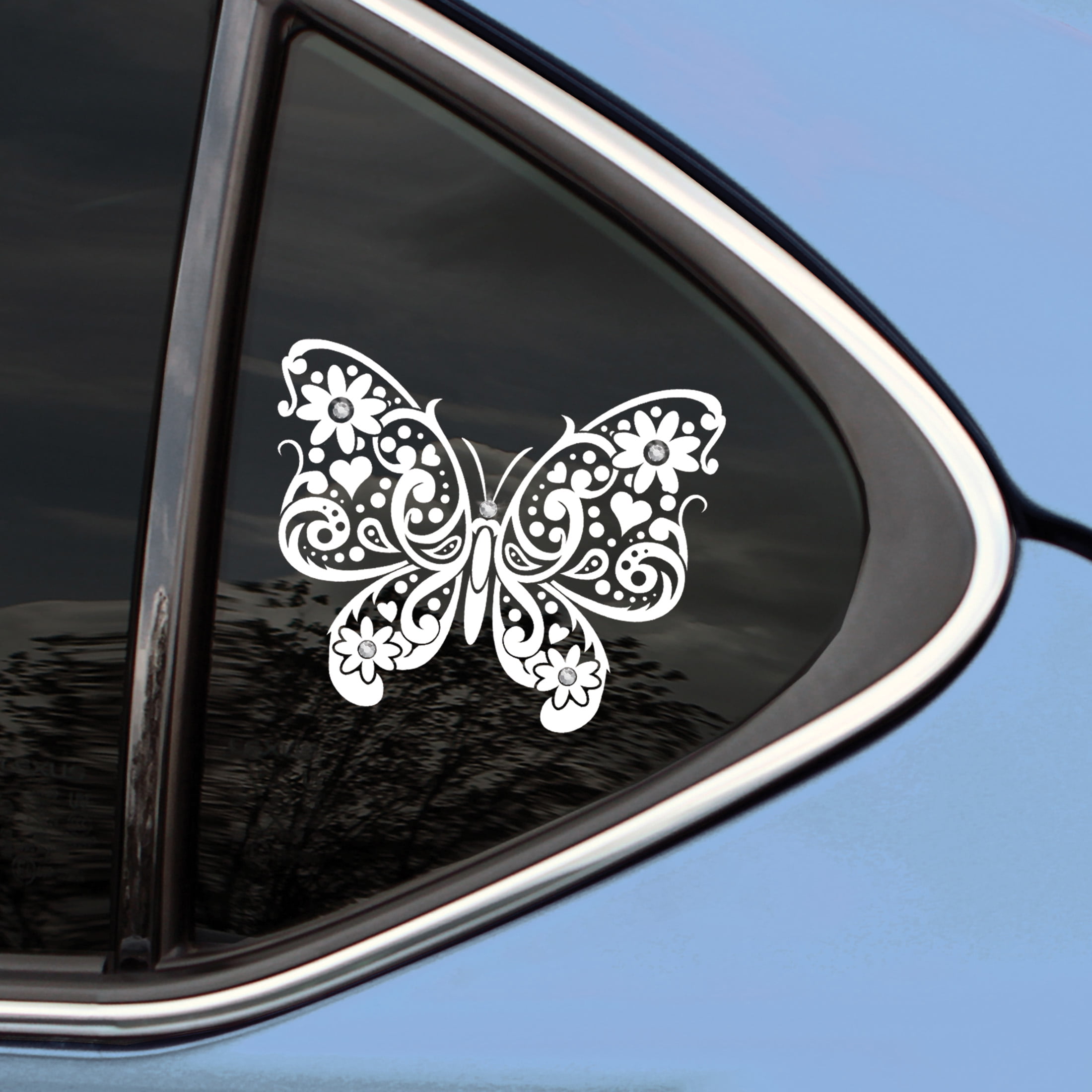 7pcs Butterfly Crystal Car Stickers, Bling Rhinestone Crystal Rhinestone Car