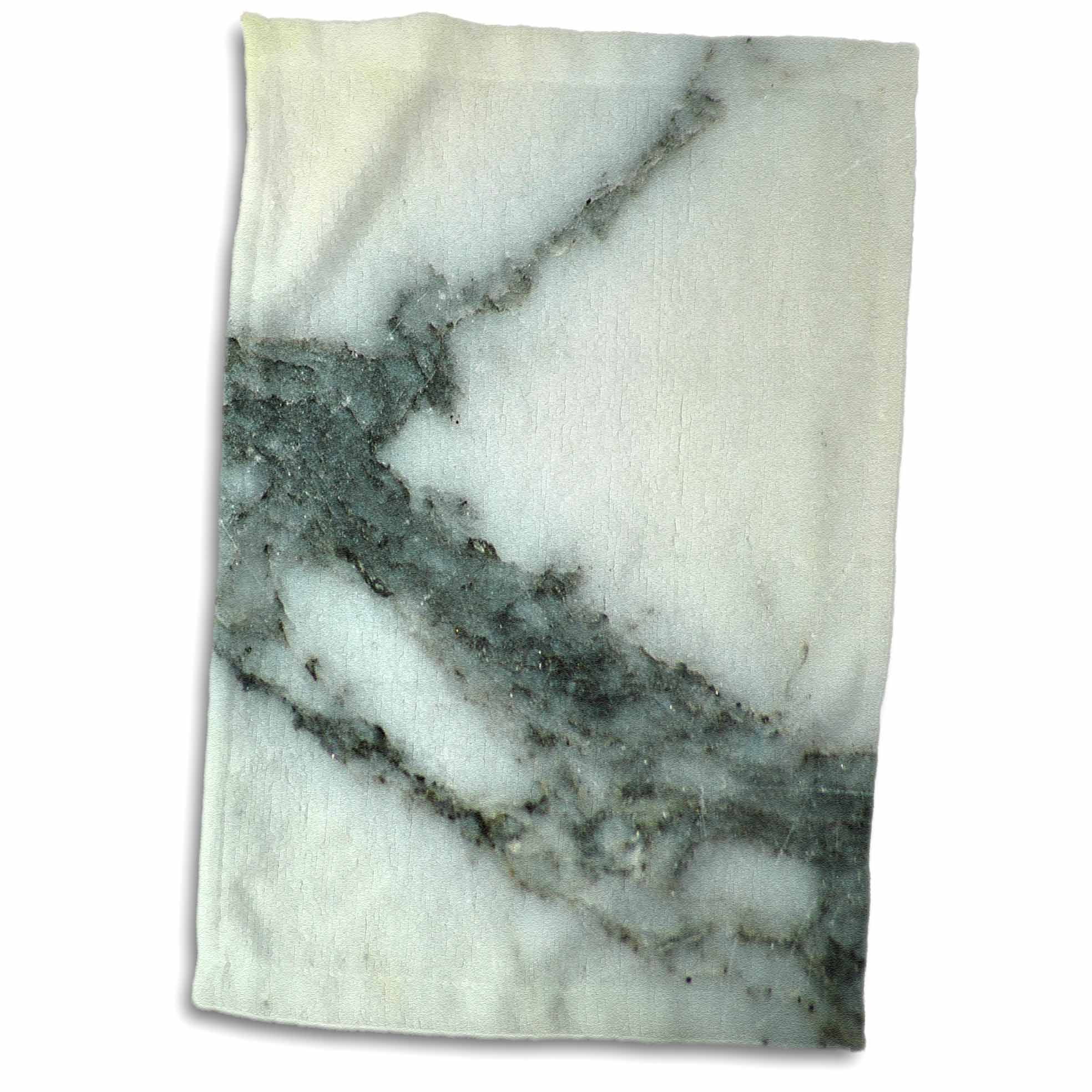 3dRose Like Veined White Marble print Towel, 15 by 22inch