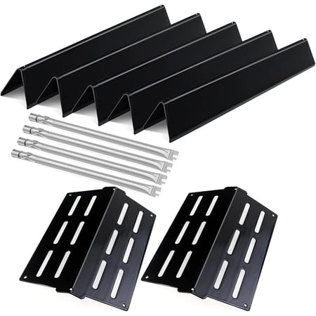 Weber Grill Parts Replacement Kit, for Genesis 300 Series (E310/E320/E330/EP/CEP/S), Rust Resistant, 5 Porcelain-Enameled Flavorizer Bars & 2 Heat Deflectors, 4-Burner Stainless Steel Tubes