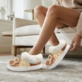 thumbnail image 3 of Psesaysky Womens Slippers Capybara&Pumpkin Print Fuzzy Slippers for Women Indoor Fluffy Plush House Shoes for Ladies Bedroom Shoes, Size 9-10, 3 of 7