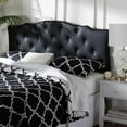 thumbnail image 3 of Baxton Studio Rita Modern and Contemporary Faux Leather Upholstered Button-Tufted Scalloped Headboard, Multiple Sizes and Colors, 3 of 5