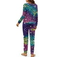thumbnail image 3 of SEANATIVE Rainbow Leopard Print Pajamas for Women Long Sleeve Sleepwear Tops with Pants Size S Casual Daily Loungewear Night Suits Women Pajama Set Ladies Pjs Jogger Clothes, 3 of 7