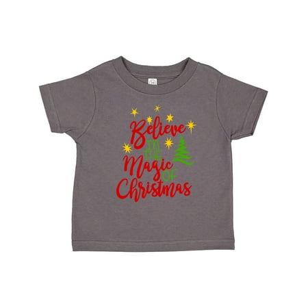 

Inktastic Believe In The Magic Of Christmas Yellow Stars and Tree Gift Toddler Boy or Toddler Girl T-Shirt