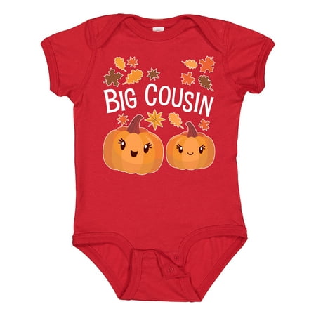 

Inktastic Big Cousin Pumpkins with Fall Leaves Gift Baby Boy or Baby Girl Bodysuit