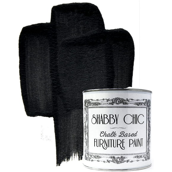 Shabby Chic Chalked Furniture Paint: Luxurious Chalk Finish Furniture and Craft Paint for Home Decor, DIY Projects, Wood Furniture - Interior Paints with Rustic Matte Finish - 8.5oz - Black Liquorice